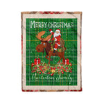 Personalized Gift Plaid Tartan Blanket Clan Masterton With Moose Lover Xmas Gift Santa Riding Christmas Fleece Blanket