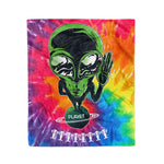 Scotstee Shop - Scotstee Shop Blanket Alien Salute Tie Dye Funny Hippie Fleece Blanket