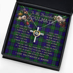 To My Beautiful Soulmate Necklace In Your Eyes I Have Found My Home Clan MacKinlay Modern Tartan Cross Dancing Necklace