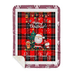 Personalized Gift Tartan Plaid Blanket Clan Ramsay Modern With Funny Santa Snowman Reindeer Merry Christmas Gift Sherpa Blanket, blue plaid sherpa blanket,blue tartan sherpa blanket,Buchan,buffalo plaid sherpa blanket,christmas sherpa blanket,Christmas Throw Blanket