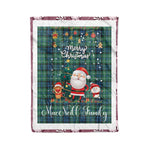 Personalized Gift Tartan Plaid Blanket Clan MacNeill Of Colonsay With Funny Santa Snowman Reindeer Merry Christmas Fleece Blanket, Home Living Room, Plaid Blanket, Tartan Blanket, Scottish Blanket, Buffalo fleece blanket, Christmas Blanket