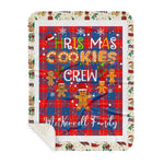 Personalized Gift Tartan Plaid Blanket Clan McKerrell Red With Christmas Cookie Baking Crew Christmas Gift Sherpa Blanket, tartan sherpa blanket,buffalo plaid sherpa blanket,christmas sherpa blanket,Christmas Throw Blanket,green plaid sherpa blanket,green sherpa blanket
