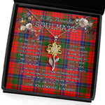 To My Beautiful Soulmate Sunflower Necklace In Your Eyes I Have Found My Home Clan Nicolson Tartan Jewelry For Girlfriend, Tartan Sunflower Pendant Necklace, Scottish Tartan Jewelry, valentine necklace, necklace girlfriend, necklace for wife, cute necklaces for girlfriend, jewelry for girlfriend, to my soulmate necklace, to my future wife necklace