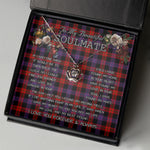 To My Beautiful Soulmate Necklace In Your Eyes I Have Found My Home Clan Brown Modern Tartan Crown Pendant Necklace