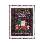 Personalized Gift Tartan Plaid Blanket Clan MacDonald Modern With Funny Santa Snowman Reindeer Merry Christmas Fleece Blanket, Home Living Room, Plaid Blanket, Tartan Blanket, Scottish Blanket, Buffalo fleece blanket, Christmas Blanket-Recovered