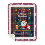 Personalized Gift Tartan Plaid Blanket Clan Macdonald With Funny Santa Snowman Reindeer Merry Christmas Gift Sherpa Blanket, blue plaid sherpa blanket,blue tartan sherpa blanket,Buchan,buffalo plaid sherpa blanket,christmas sherpa blanket,Christmas Throw Blanket