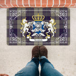 Doormat - Welcome Mat Scottish Cunningham Dress Blue Dancers Clan Badge Tartan Door Mat, Plaid Doormat