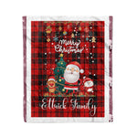 Personalized Gift Tartan Plaid Blanket Clan Ettrick With Funny Santa Snowman Reindeer Merry Christmas Fleece Blanket, Home Living Room, Plaid Blanket, Tartan Blanket, Scottish Blanket, Buffalo fleece blanket, Christmas Blanket