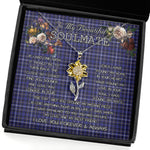 To My Beautiful Soulmate Sunflower Necklace In Your Eyes I Have Found My Home Clan Fleming Tartan Jewelry For Girlfriend, Tartan Sunflower Pendant Necklace, Scottish Tartan Jewelry, valentine necklace, necklace girlfriend, necklace for wife, cute necklaces for girlfriend, jewelry for girlfriend, to my soulmate necklace, to my future wife necklace