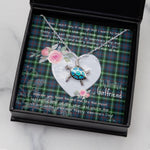 Sea Turtle Necklace Gift for My Beautiful Girlfriend Valentines Necklace Clan Bannatyne Tartan Blue Turtle Necklace