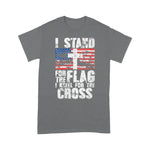 Scotstee Shop - Womens I Stand For The Flag I Kneel For The Cross US Flag Patriotic 4th Of July Shirt Stand For The Flag Kneel For The Cross T Shirt