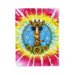 Scotstee Shop - Scotstee Shop Blanket Giraffe Hippie Smoking Weed Pink Rainbow Tie Dye Spiral Hippie Rainbow Fleece Blanket