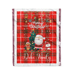 Personalized Gift Tartan Plaid Blanket Clan Duke Of Rothesay With Funny Santa Snowman Reindeer Merry Christmas Fleece Blanket, Home Living Room, Plaid Blanket, Tartan Blanket, Scottish Blanket, Buffalo fleece blanket, Christmas Blanket