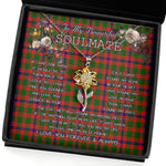 To My Beautiful Soulmate Sunflower Necklace In Your Eyes I Have Found My Home Clan Skene Tartan Jewelry For Girlfriend, Tartan Sunflower Pendant Necklace, Scottish Tartan Jewelry, valentine necklace, necklace girlfriend, necklace for wife, cute necklaces for girlfriend, jewelry for girlfriend, to my soulmate necklace, to my future wife necklace