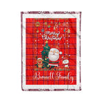 Personalized Gift Tartan Plaid Blanket Clan Burnett Modern With Funny Santa Snowman Reindeer Merry Christmas Fleece Blanket, Home Living Room, Plaid Blanket, Tartan Blanket, Scottish Blanket, Buffalo fleece blanket, Christmas Blanket