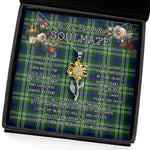 To My Beautiful Soulmate Sunflower Necklace In Your Eyes I Have Found My Home Clan Purves Tartan Jewelry For Girlfriend, Tartan Sunflower Pendant Necklace, Scottish Tartan Jewelry, valentine necklace, necklace girlfriend, necklace for wife, cute necklaces for girlfriend, jewelry for girlfriend, to my soulmate necklace, to my future wife necklace