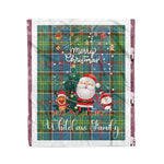 Personalized Gift Tartan Plaid Blanket Clan Whitelaw With Funny Santa Snowman Reindeer Merry Christmas Fleece Blanket, Home Living Room, Plaid Blanket, Tartan Blanket, Scottish Blanket, Buffalo fleece blanket, Christmas Blanket