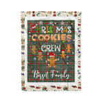 Personalized Gift Tartan Plaid Blanket Clan Bisset Pattern With Christmas Cookie Baking Crew Christmas Gift Blanket, Plaid Blanket, Christmas Fleece Blanket, Christmas Blanket, Tartan Blanket, Scottish Blanket, Scotland Blanket, Family Name Blanket, Custom Blanket, Personalized Blanket