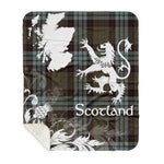 Sherpa Blanket - Tartan Blanket Thistle and Lion Scottish Clan Stewart Old Weathered Plaid Blanket, plaid sherpa blanket queen,purple sherpa blanket,queen sherpa blanket,queen size sherpa blanket,red sherpa blanket,scottish tartan blankets,sherpa blanket,sherpa christmas blanket