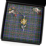 To My Beautiful Soulmate Sunflower Necklace In Your Eyes I Have Found My Home Clan Ogilvie Hunting Modern Tartan Jewelry For Girlfriend, Tartan Sunflower Pendant Necklace, Scottish Tartan Jewelry, valentine necklace, necklace girlfriend, necklace for wife, cute necklaces for girlfriend, jewelry for girlfriend, to my soulmate necklace, to my future wife necklace