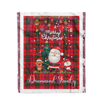 Personalized Gift Tartan Plaid Blanket Clan Drummond Modern With Funny Santa Snowman Reindeer Merry Christmas Fleece Blanket, Home Living Room, Plaid Blanket, Tartan Blanket, Scottish Blanket, Buffalo fleece blanket, Christmas Blanket
