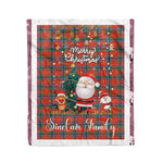 Personalized Gift Tartan Plaid Blanket Clan Sinclair Ancient With Funny Santa Snowman Reindeer Merry Christmas Fleece Blanket, Home Living Room, Plaid Blanket, Tartan Blanket, Scottish Blanket, Buffalo fleece blanket, Christmas Blanket