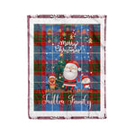 Personalized Gift Tartan Plaid Blanket Clan Trotter With Funny Santa Snowman Reindeer Merry Christmas Fleece Blanket, Home Living Room, Plaid Blanket, Tartan Blanket, Scottish Blanket, Buffalo fleece blanket, Christmas Blanket