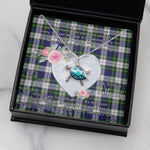 Sea Turtle Necklace Gift for My Beautiful Girlfriend Valentines Necklace Clan Meldrum Gordon Tartan Blue Turtle Necklace