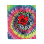 Scotstee Shop - Fleece Blanket - Scotstee Shop Blanket Anatomical Heart With Red Roses Hippie Fleece Blanket