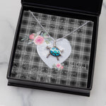 Sea Turtle Necklace Gift for My Beautiful Girlfriend Valentines Necklace Clan Glendinning Tartan Blue Turtle Necklace
