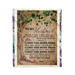 Scotstee Shop - Personalized Gift Letter To Husband To My Husband I Love You More Forever Love Gift Fleece Blanket