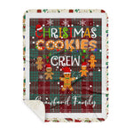 Personalized Gift Tartan Plaid Blanket Clan Crawford With Christmas Cookie Baking Crew Christmas Gift Sherpa Blanket, tartan sherpa blanket,buffalo plaid sherpa blanket,christmas sherpa blanket,Christmas Throw Blanket,green plaid sherpa blanket,green sherpa blanket