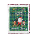 Personalized Gift Tartan Plaid Blanket Clan Kennedy Ancient With Funny Santa Snowman Reindeer Merry Christmas Fleece Blanket, Home Living Room, Plaid Blanket, Tartan Blanket, Scottish Blanket, Buffalo fleece blanket, Christmas Blanket
