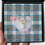 Gift For My Beautiful Girlfriend Necklace Valentine Necklace Clan Stewart Muted Blue Tartan Cross Dancing Necklace Scottish Tartan Jewelry