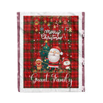 Personalized Gift Tartan Plaid Blanket Clan Grant With Funny Santa Snowman Reindeer Merry Christmas Fleece Blanket, Christmas Blanket, Plaid Blanket, Tartan Blanket,Scottish Blanket