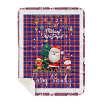 Personalized Gift Tartan Plaid Blanket Clan Laing of Archiestown With Funny Santa Snowman Reindeer Merry Christmas Gift Sherpa Blanket, blue plaid sherpa blanket,blue tartan sherpa blanket,Buchan,buffalo plaid sherpa blanket,christmas sherpa blanket,Christmas Throw Blanket