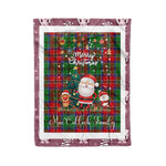 Personalized Gift Tartan Plaid Blanket Clan MacCulloch With Funny Santa Snowman Reindeer Merry Christmas Fleece Blanket, Home Living Room, Plaid Blanket, Tartan Blanket, Scottish Blanket, Buffalo fleece blanket, Christmas Blanket