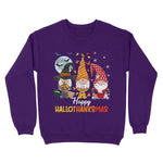 Gnomes Happy Hallothanksmas Halloween And Merry Christmas Womens Halloween Sweatshirts, Halloween Sweatshirt Plus Size - Scotstee Shop