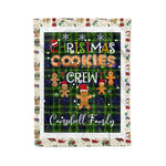 Personalized Gift Tartan Plaid Blanket Clan Campbell Of Breadalbane Modern With Christmas Cookie Baking Crew Christmas Gift Blanket, Plaid Blanket, Christmas Fleece Blanket, Christmas Blanket, Tartan Blanket, Scottish Blanket, Scotland Blanket, Family Name Blanket, Custom Blanket, Personalized Blanket
