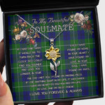 To My Beautiful Soulmate Sunflower Necklace In Your Eyes I Have Found My Home Clan Oliphant Tartan Jewelry For Girlfriend