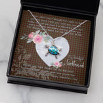 Sea Turtle Necklace Gift for My Beautiful Girlfriend Valentines Necklace Clan Innes of Cowie Tartan Blue Turtle Necklace