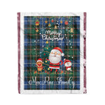 Personalized Gift Tartan Plaid Blanket Clan MacRae Hunting Ancient With Funny Santa Snowman Reindeer Merry Christmas Fleece Blanket, Home Living Room, Plaid Blanket, Tartan Blanket, Scottish Blanket, Buffalo fleece blanket, Christmas Blanket