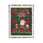 Personalized Gift Tartan Plaid Blanket Clan McCulloch With Funny Santa Snowman Reindeer Merry Christmas Fleece Blanket, Home Living Room, Plaid Blanket, Tartan Blanket, Scottish Blanket, Buffalo fleece blanket, Christmas Blanket