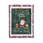 Personalized Gift Tartan Plaid Blanket Clan MacLean With Funny Santa Snowman Reindeer Merry Christmas Fleece Blanket, Home Living Room, Plaid Blanket, Tartan Blanket, Scottish Blanket, Buffalo fleece blanket, Christmas Blanket