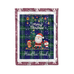 Personalized Gift Tartan Plaid Blanket Clan Hamilton Hunting Modern With Funny Santa Snowman Reindeer Merry Christmas Fleece Blanket, Christmas Blanket, Plaid Blanket, Tartan Blanket,Scottish Blanket