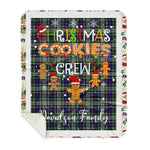 Personalized Gift Tartan Plaid Blanket Clan Davidson of Tulloch Dress With Christmas Cookie Baking Crew Christmas Gift Sherpa Blanket, tartan sherpa blanket,buffalo plaid sherpa blanket,christmas sherpa blanket,Christmas Throw Blanket,green plaid sherpa blanket,green sherpa blanket
