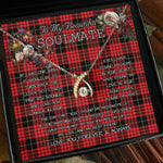 To My Beautiful Soulmate Necklace In Your Eyes I Have Found My Home Clan MacQueen Tartan Wishbone Dancing Necklace