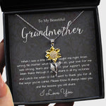Sunflower Pendant Necklace - Grandmother Necklace, To My Beautiful Grandmother Necklace, Mother's Day Gift For Grandma Grandmother, Thank You