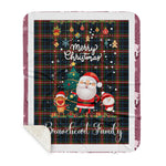 Personalized Gift Tartan Plaid Blanket Clan Braveheart With Funny Santa Snowman Reindeer Merry Christmas Gift Sherpa Blanket, blue plaid sherpa blanket,blue tartan sherpa blanket,Buchan,buffalo plaid sherpa blanket,christmas sherpa blanket,Christmas Throw Blanket