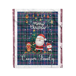 Personalized Gift Tartan Plaid Blanket Clan Cooper With Funny Santa Snowman Reindeer Merry Christmas Fleece Blanket, Home Living Room, Plaid Blanket, Tartan Blanket, Scottish Blanket, Buffalo fleece blanket, Christmas Blanket